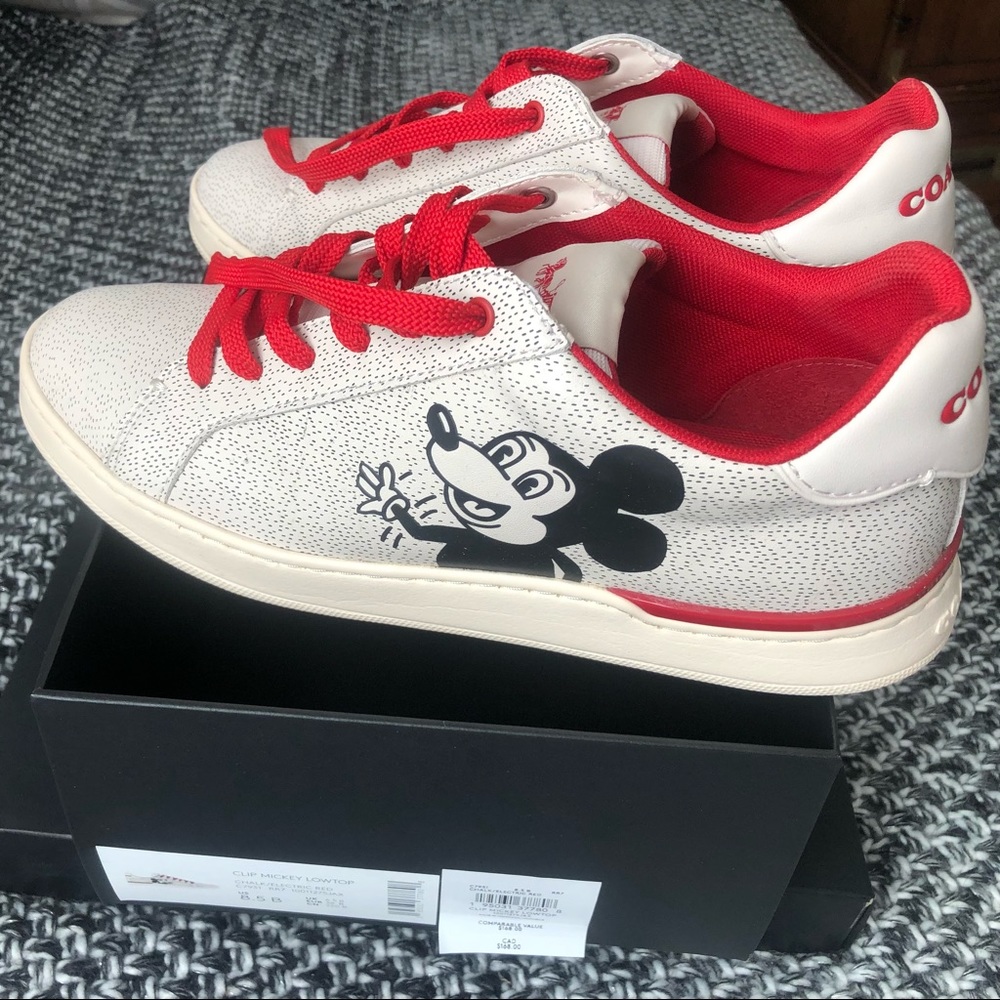 COACH Disney Mickey Mouse X Keith Haring Clip Low Top Sneaker. - Picture 1 of 7